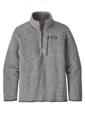 Patagonia Gray Half-Zip Fleece Pullover - Kids Better Sweater M (10)